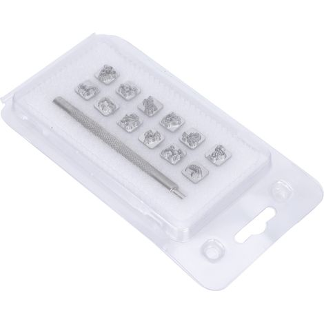 12Pcs Stamping Punch Tool Leather Craft Alloy Steel DIY Vegetable Leather Stamper 1Pc Handle(Zodiac ) (1/5)