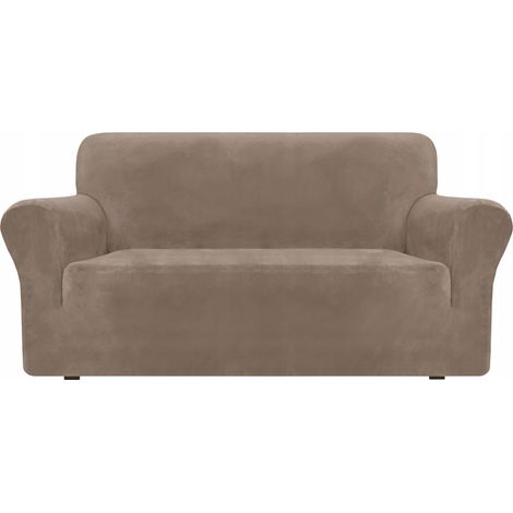 Housse pour canapé 2 places, velours élastique, TESS, beige