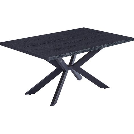 HOME DELUXE Esstisch Eckig AVENCIA inkl. Sternfuß - Dark Oak 160 x 100 cm - mit schwarzem Metallgestell Küchentisch, Esszimmer, Esszimmertisch Tisch Esszimmertische Runder Esstisch (1/4)
