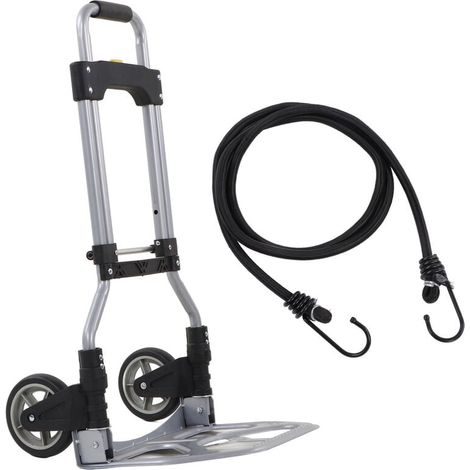 Diable Pliable Charge 70kg, Chariots de manutention 2 Roues pour Bagages, Voiture, Déménagement et Bureau (1/5)