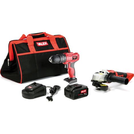 Kit Smerigliatrice M-SMA1 18 + Avvitatore M-TAP1 18 + batteria 4 Ah caricabatteria e Borsa OneAll 1997490 VALEX