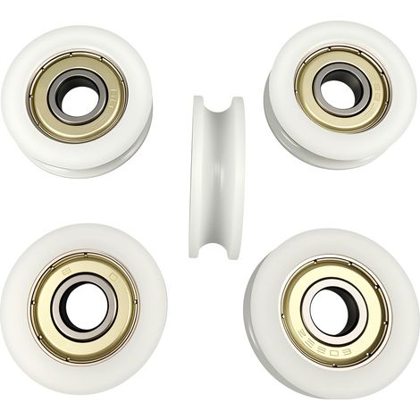 Lot de 5 poulies rondes en nylon à rainure ronde de 17 mm pour corde de 3 mm avec roulement 695ZZ (1/5)