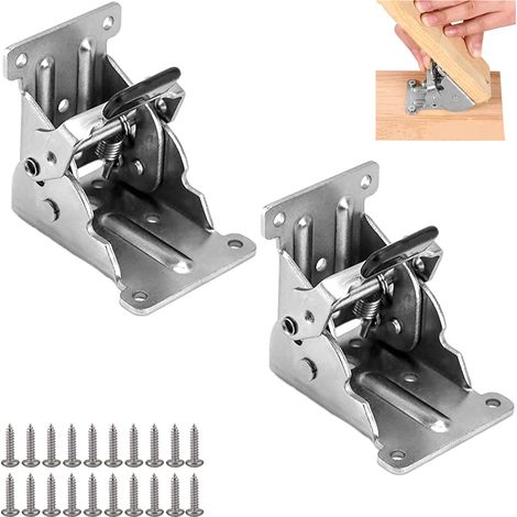 Charnières Autobloquantes 2 Pièces Pied Table Rabattable Charnières Invisibles Verrouillage ExtensionTable Charniere Porte Placard pour Table de Travail Table Chaise (1/5)