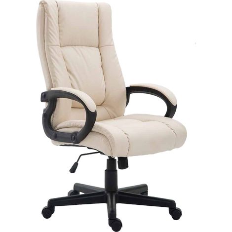 Silla de oficina XL Sparta imitación cuero Crema (1/5)