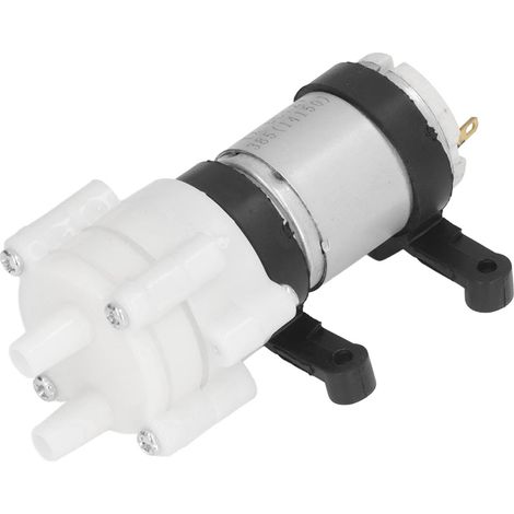 Pompe à eau auto-amorçante à membrane 12 V CC pour puisard domestique, moteur 385, support en PVC, hauteur de refoulement de 3 mètres. (1/5)