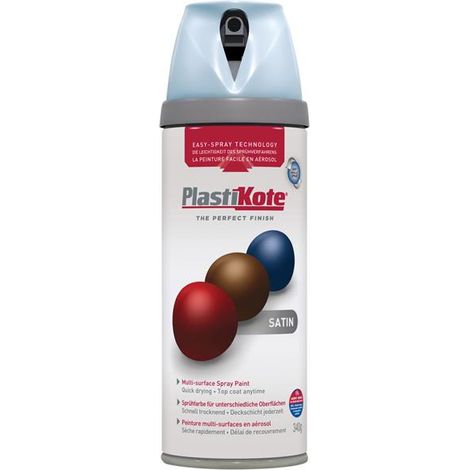 PlastiKote Twist & Spray Satin Baby Blue Aerosol Paint - 400ml