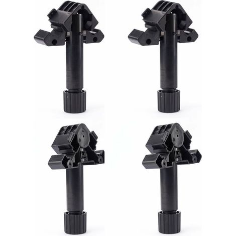 patas plegables atornillables Fennel para muebles, altura ajustable de 90 a 160 mm con graduación abatible, plástico negro, soporte para cocina, pata de pedestal, baño, oficina, mesa (1/3)