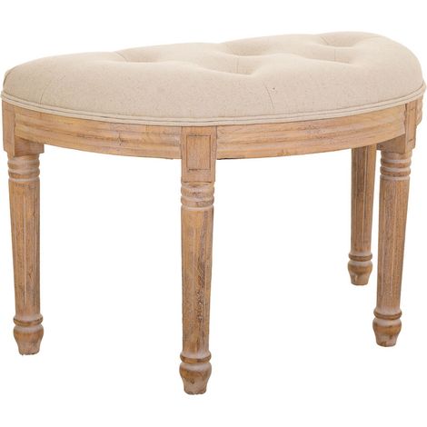 Banqueta de madera beige 62x45x48 cm (1/5)