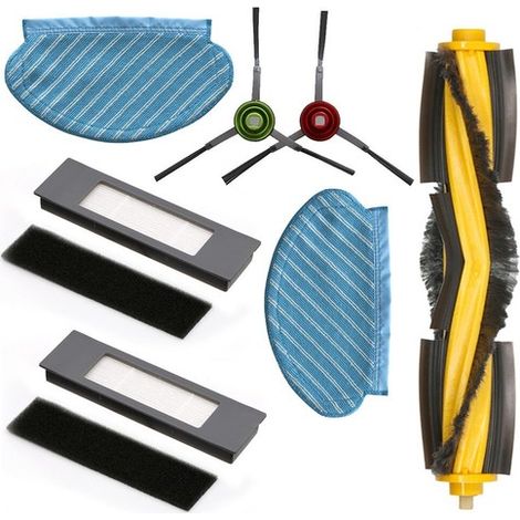 Kit d’accessoires compatible Yeedi Vac Max : brosse, filtres, serpillières et brosses latérales (1/5)