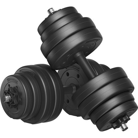 Songmics – Kit haltères musculation 2-en-1 30 kg – Poids réglable avec barre d’extension en acier – Antidérapant et silencieux – Fitness à la maison