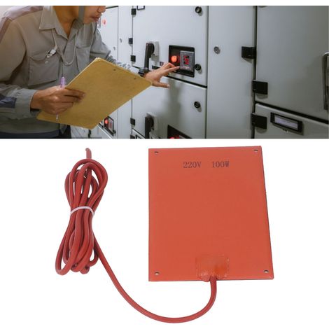 Plaque chauffante déshumidificatrice pour armoire électrique 120185 mm avec élément chauffant en caoutchouc silicone, chauffage électrique étanche à l'humidité pour équipements de chauffage, 220 V 100 (1/5)