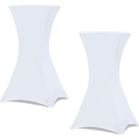 Set of 2 white folding tablecloths 110x80CM high, YMYNY banquet decoration (1/4)