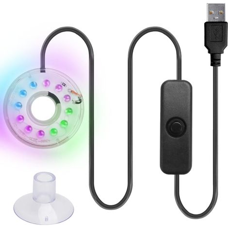 Lampe LED pour Aquarium,USB 5 V 3 W Éclairage Sous-marin LED RVB Multicolore,Eclairage Sous-marin,Etanche,ABS,pour Aquariums (1/5)