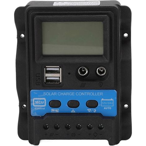 12V/24V 20A PWM-Solarladeregler, LCD-Bildschirm, zwei USB-Anschlüsse für Solarmodule (1/5)