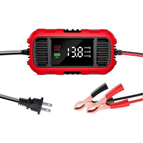 Chargeur de batterie 12 V 2 A pour voiture et camion, avec affichage numérique et fonction de charge et de maintien de charge intelligents (prise US). (1/5)