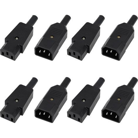 8-Piece Connector Set, C14 Male Plug, C13 Female Plug, 250V 10A, For Computer, Printer (1/5)