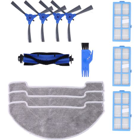 Ortviai Kit de rechange pour robot aspirateur Proscenic 850T : 4 brosses latérales, 3 chiffons, 3 filtres, 1 brosse centrale (1/4)