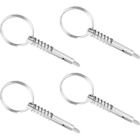 DOLASO 4 Stück Schnellspannstifte, 1/4 Zoll Schnellspannstifte 316 Edelstahl-Top-Stifte für Bimini-Marine-Hardware, Silber, 6,3 mm x 51 mm (1/5)