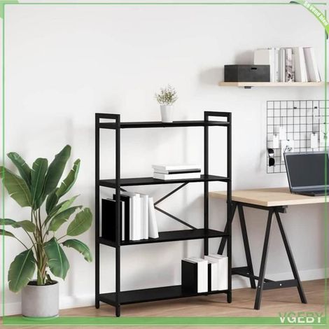 Bibliothèque - Chêne noir - Bois d'ingénierie - 80 x 30 x 118 cm - Pieds réglables (1/5)