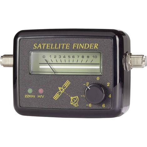 Pointeur satellite analogique 950-2400 MHz – Signal sonore et potentiomètre – Affichage LED rétroéclairé – Orientation optimale des niveaux de polarisation – Renkforce