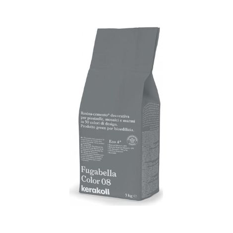 Fugabella color kk 08 grigio pallido sacco da 3kg resina decorativa per fughe