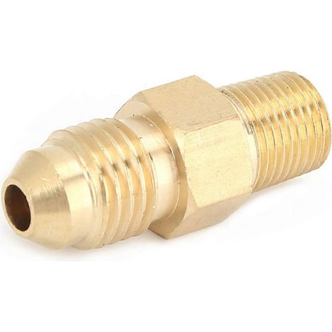 Raccord laiton AN4 mâle vers NPT 1/8in mâle, adaptateur droit pour carburant et gaz, lot de 2 pièces, connecteur fileté étanche, usage industriel et automobile. (1/5)