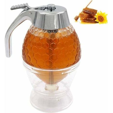 Honigspender, tragbarer Honigbehälter aus Acryl, Honig-Sirupbehälter zum Servieren von Honig und Sirup (1/4)