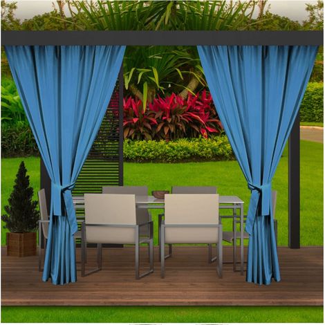 Setgarden – Rideaux d'extérieur imperméables pour pergola 2x 155x200cm – Tissu polyester facile à nettoyer – Protection solaire pour balcon