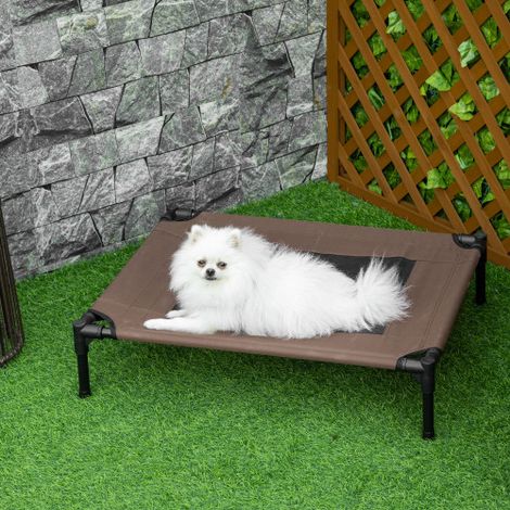 Lit robuste pour chien, pour chiens de moyenne grande taille, panier avec filet lavable surélevé, panier pour chat panier pour camping, 76 x 61 x 18 cm (1/5)
