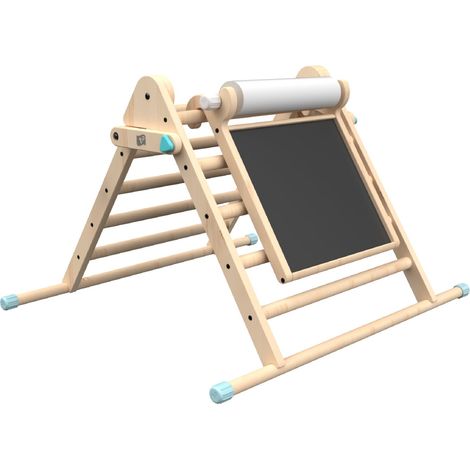 Triangle d'escalade pliable et tableau créatif en bois FSC® pour enfant dès 1 an (1/5)