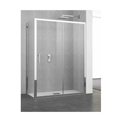 Porta doccia elyane 2P 116 est. 116-122 cristallo trasparente prof. silver (1/4)
