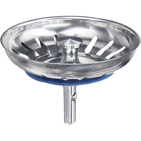 Panier pour Bonde d\'Évier de Cuisine 80 mm - Crépine Universelle Acier Inoxydable, Bouchon Panier Pop-Up - Lavable Lave-Vaisselle, Ne se Bouche & Ne Déborde Pas (1/4)