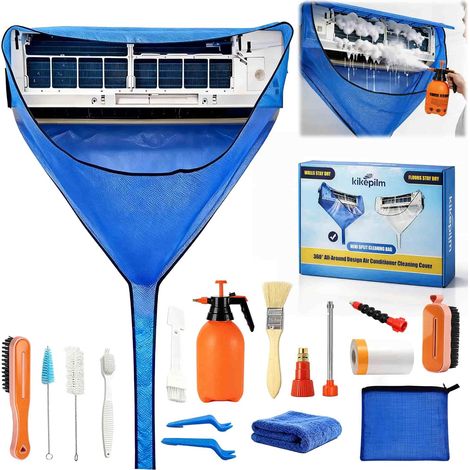 kit nettoyage climatisation split, kit entretien climatisation, bleu,Extra grand 54-141 cm