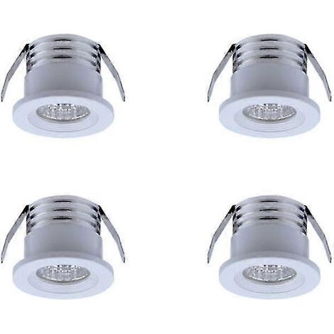 Lot de 4 mini spots LED encastrés, 3 W, lumière blanche froide (1/4)