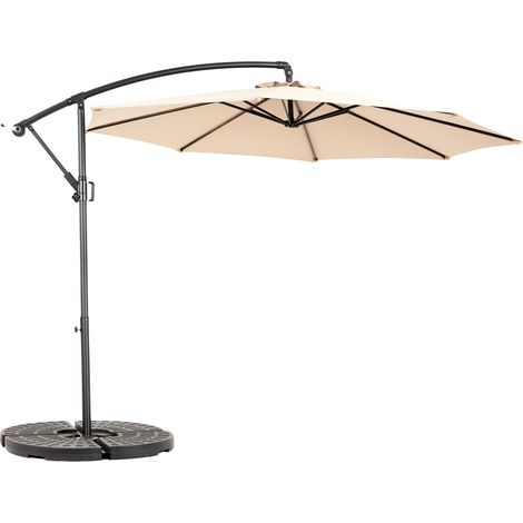 CAIziParasol rectangulaire double face 14,8ft manivelle kaki sans socle (1/5)