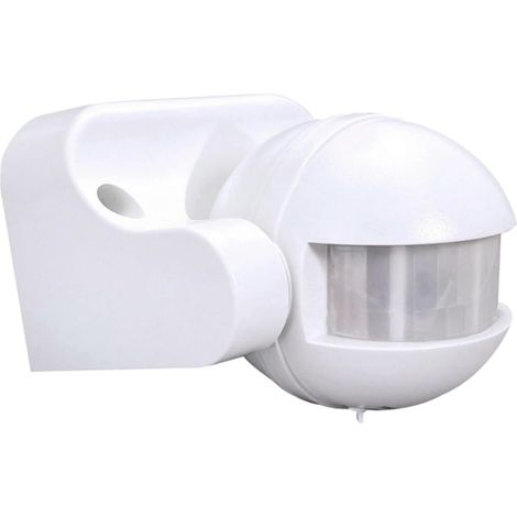 Détecteur de Mouvement Infrarouge Blanc, portée 12m, Angle Detect. 180° (1/4)