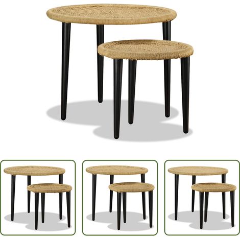 Meuble de salon -  Table basse 2 pcs jute naturelle (1/5)