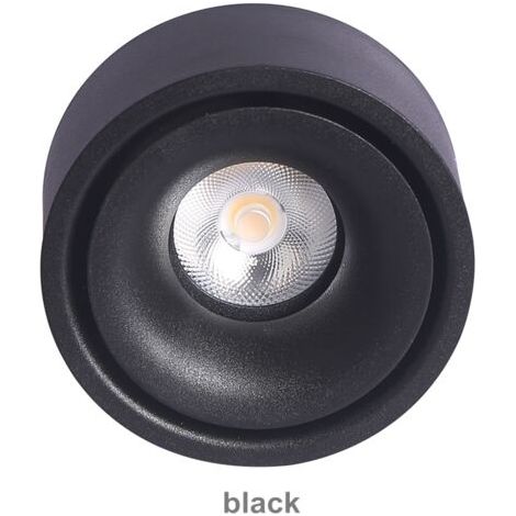 Projecteur LED rond à intensité réglable, montage en surface, COB, trou libre, plafonnier 7W , pour salon Lumière blanche 6000k (1/5)