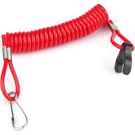 GARRYFIZH Longe de sécurité moteur, extensible, étanche, légère, pour interrupteur d'arrêt, rouge pour hors-bord