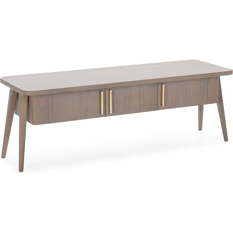Meuble TV /Audio 150 x 50 x 51 cm Bois - Naturel à Patine Grise (1/5)