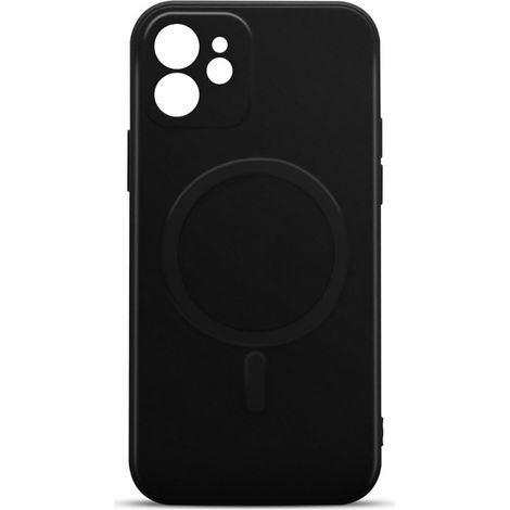 Coque souple compatible MagSafe pour iPhone 12/12 PRO - noire (1/4)