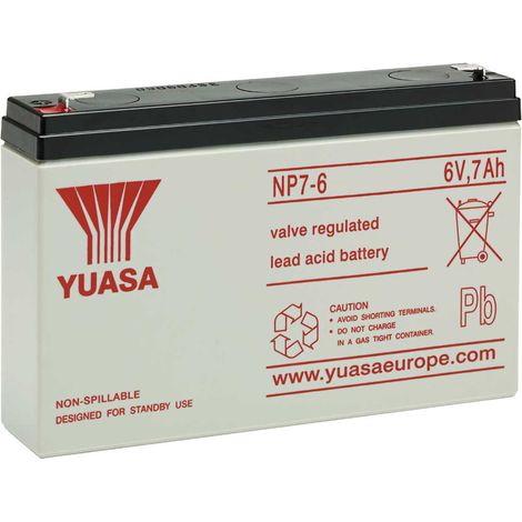 Batteria al piombo ermetica 6V 7Ah - Yuasa NP7-6