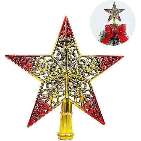 Étoile de Noël pour sapin, décoration de fête, ornement lumineux, sommet d'arbre festif, accessoire de Noël élégant (1/4)