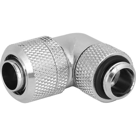 Raccord de refroidissement à eau 90° G1/4 pour tube fin (Argent) - Connexion pour système de refroidissement liquide (1/4)