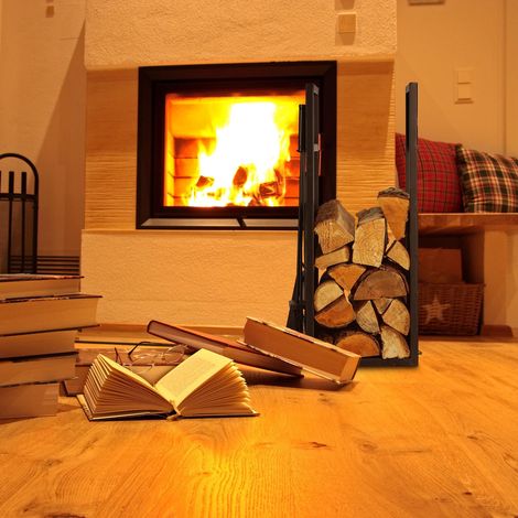 Firewood Rack with Poker, Shovel, Broom, Tongs (1/5)