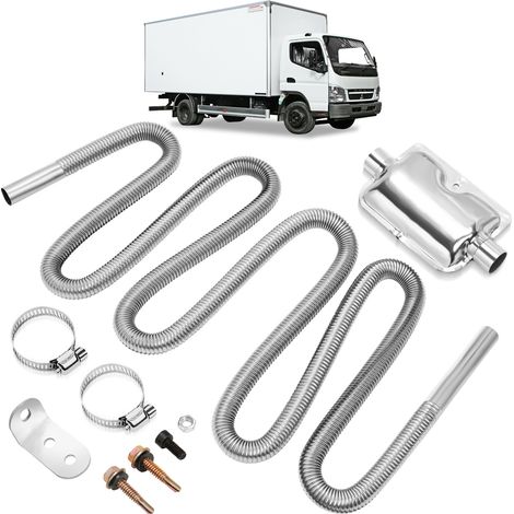 Wolketon 300cm Abgasschlauch Edelstahl Set für Diesel Standheizung mit zwei Edelstahlschellen – Flexibles Auspuffrohr φ25mm (1/5)