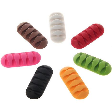 Organisateur de câbles, support mural pour câbles de bureau, câble de chargement USB (couleur aléatoire) (1/5)
