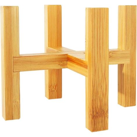 Support Pour Pot De Fleurs - En Bois Massif - 4 Pieds - Intérieur Extérieur - S M L XL (1/5)