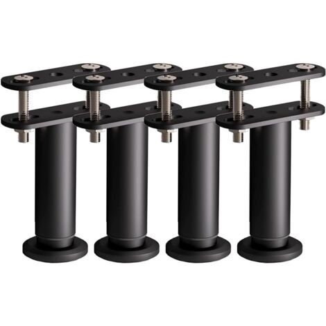 Lot de 4 pieds de support de lit réglables pour cadres de meubles, lattes de support en métal robustes (120 mm - 180 mm) (1/5)