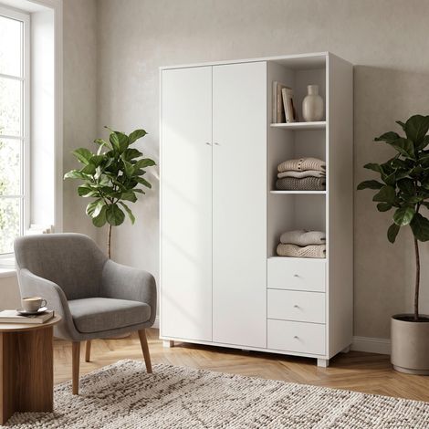 Mömax Drehtürenschrank Milo Weiß ca. 115x176x55 cm (1/5)